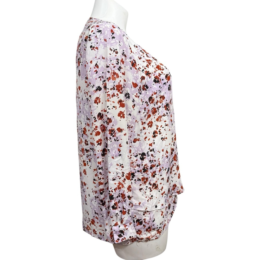 Simply Vera Vera Wang XL Floral Blouse Lavender High Low Top - Picture 4 of 9